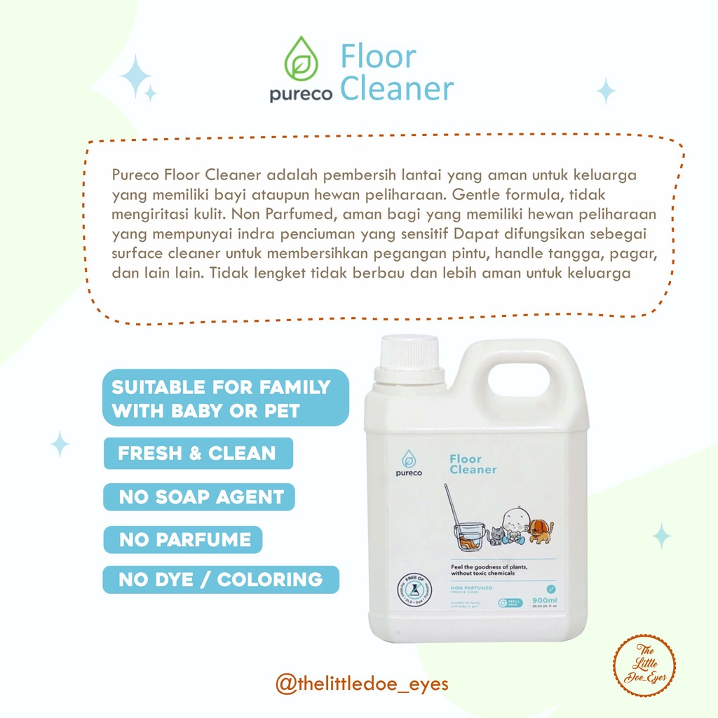 [READY] Pureco 900 ml (Liquid Detergent /Liquid Vegetable, fruit, &amp; salad soap /Multisurface Cleaner/Floor cleaner)