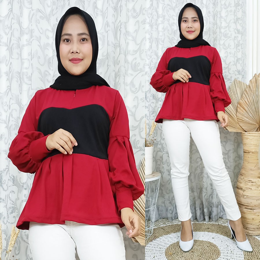 MONIC BLOUSE SLETING DEPAN CARLINA FASHION