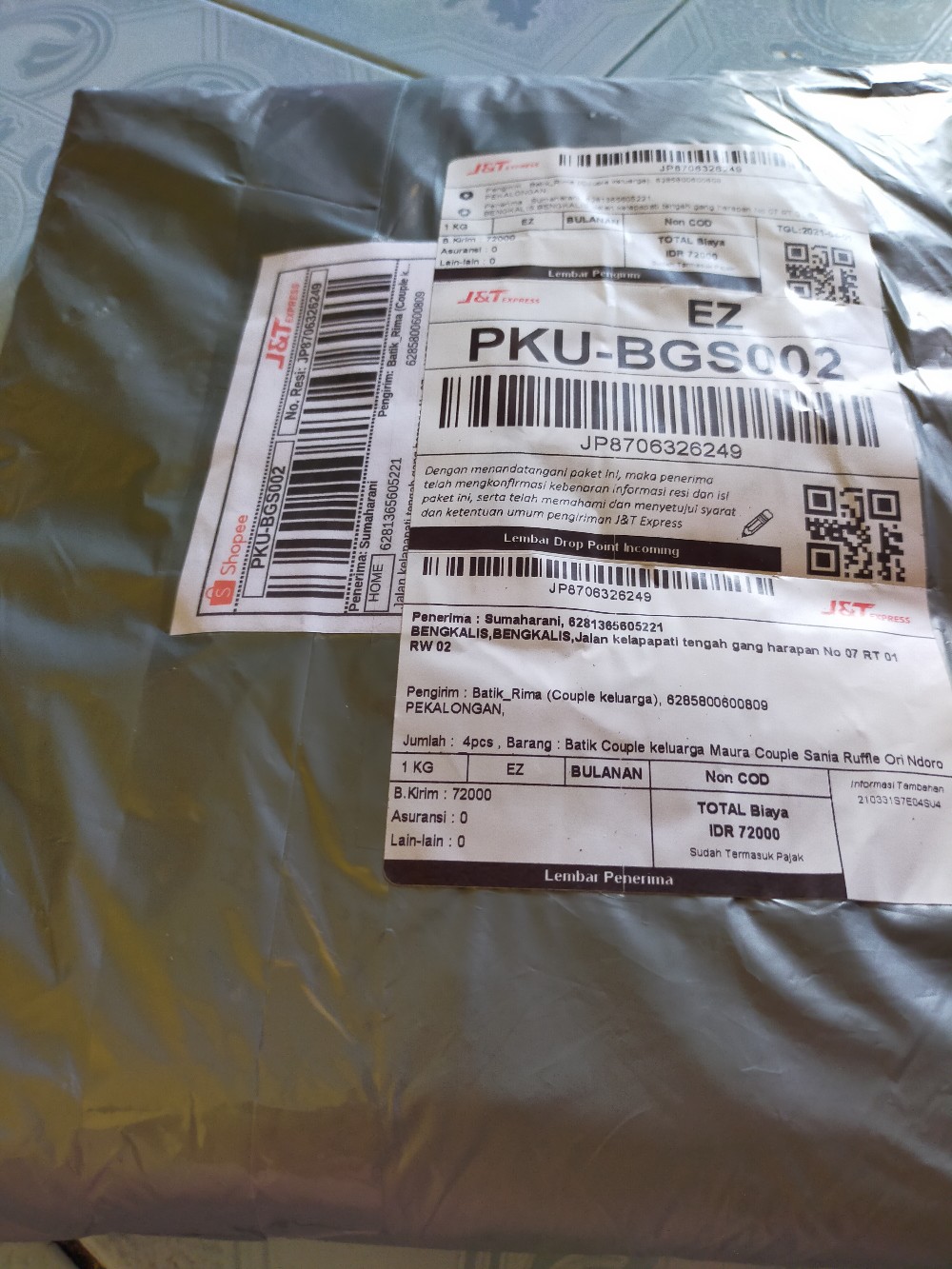 Maura Batik Couple Keluarga - Sania Ruffle Ori Ndoro Jowi Garansi Termurah Shopee - Mega Biru