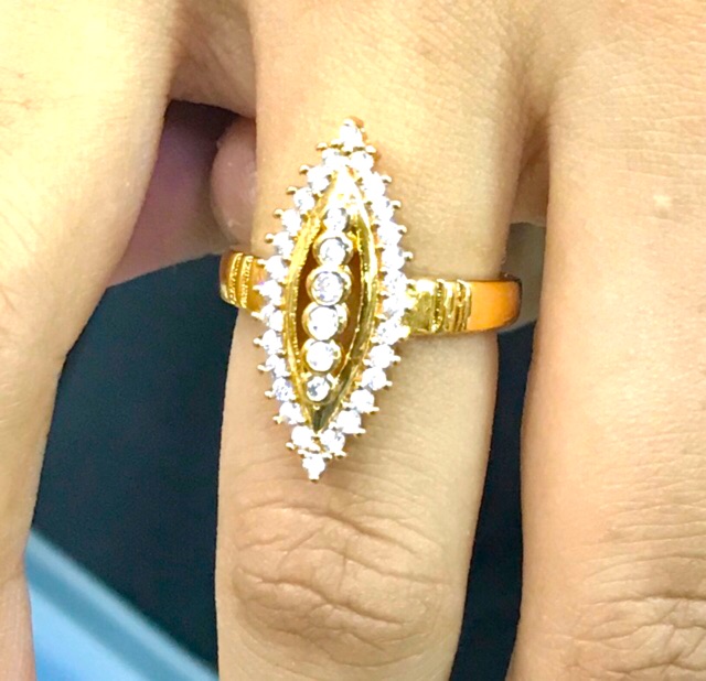 Cincin wanita / cincin permata berlian replika / cincin pengganti emas / cincin lapis emas