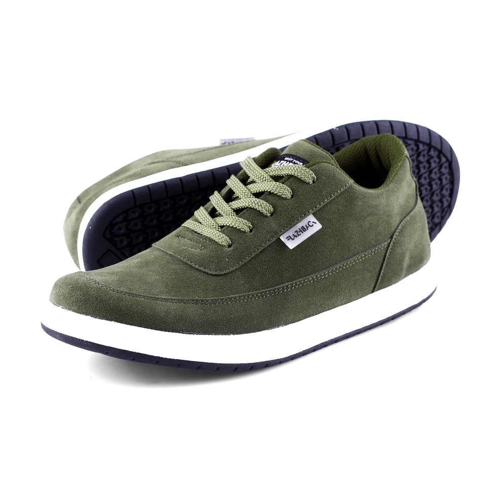 F6095 OLIVE |ManNeedMe x FLAZHBACK| Sepatu Sneakers Pria Casual Shoes ORIGINAL