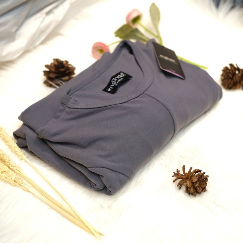 [Irnanda] Gamis Dress Diamond Umbrella Payung Bahan Jersey Diamond Premium Best Seller-Abu