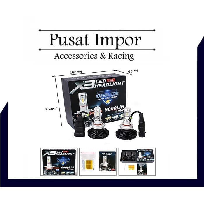 Lampu Mobil / Lampu Led Headlamp Mobil H11 Philips X3 Best Quality 3 Warna