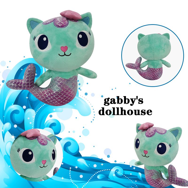 25cm Gabby's Dollhouse Gabby's Dollhouse Bear Kitty Mermaid Cat Plush Doll