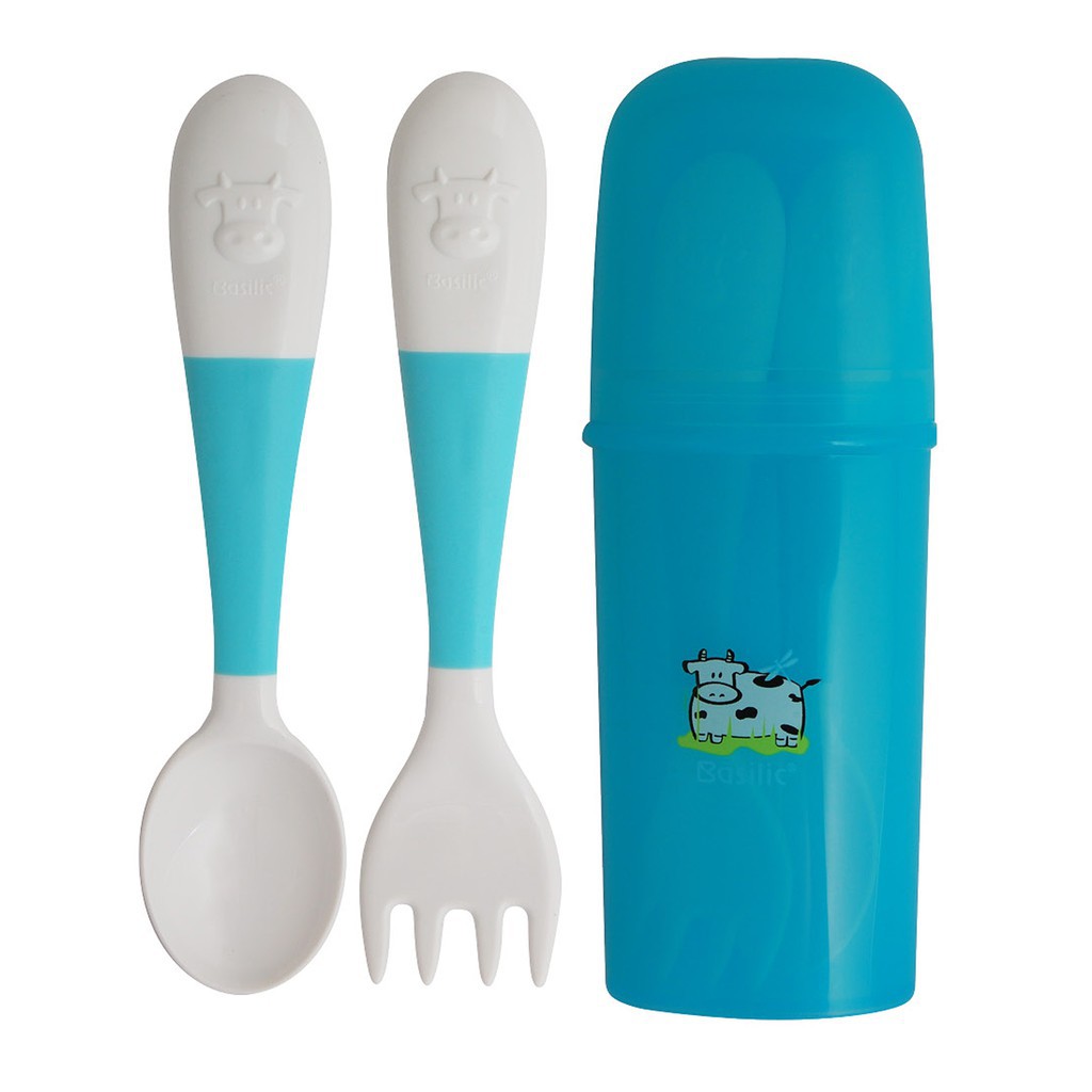 Basilic Fork &amp; Spoon Set/sendok makan bayi d213