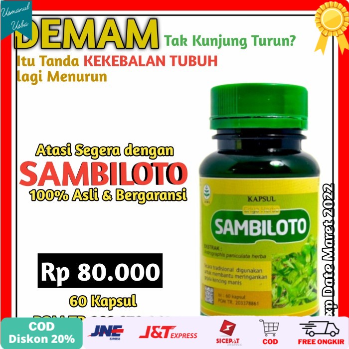 

❤COD❤ Kapsul Ekstrak Sambiloto Murni Obat DemamPanas Sakit Radang Paru Paru
