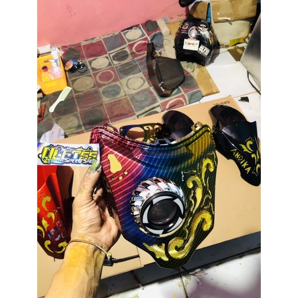 mika coak vixion new headlamp custom ukir motif #lampu_depan #lampu #lampu_custom #projie #lampu_uki