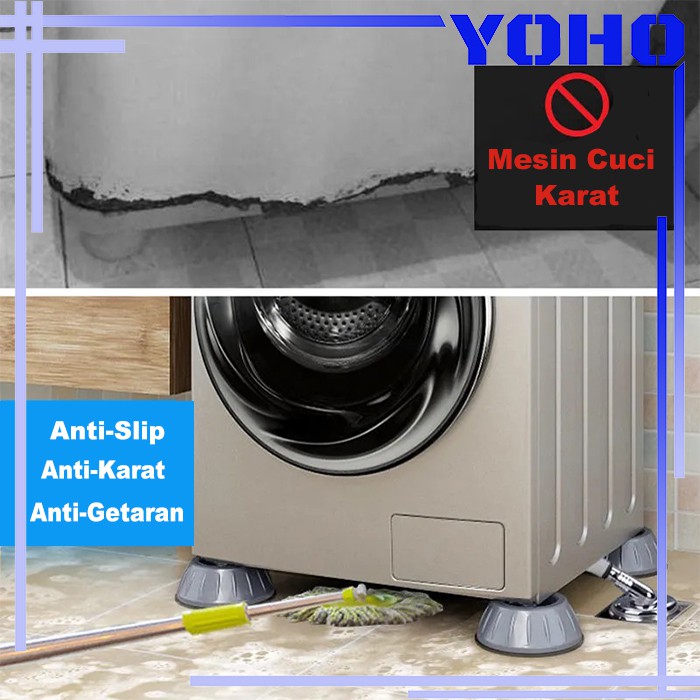 4pcs Set Pad Kaki Mesin Cuci Anti Getaran Anti Slip Anti Karat Pad