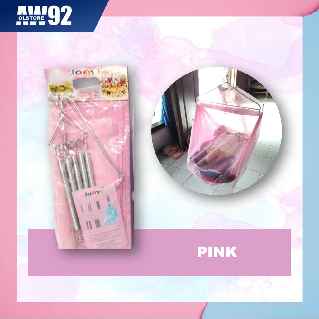 Ayunan Bayi Ayunan Kelambu Gantung Anak Perlengkapan Bayi Baru Lahir Ayunan Anti Nyamuk Murah AY01-PINK