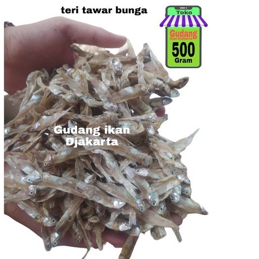 

ikan asin teri tawar bunga netto-500g