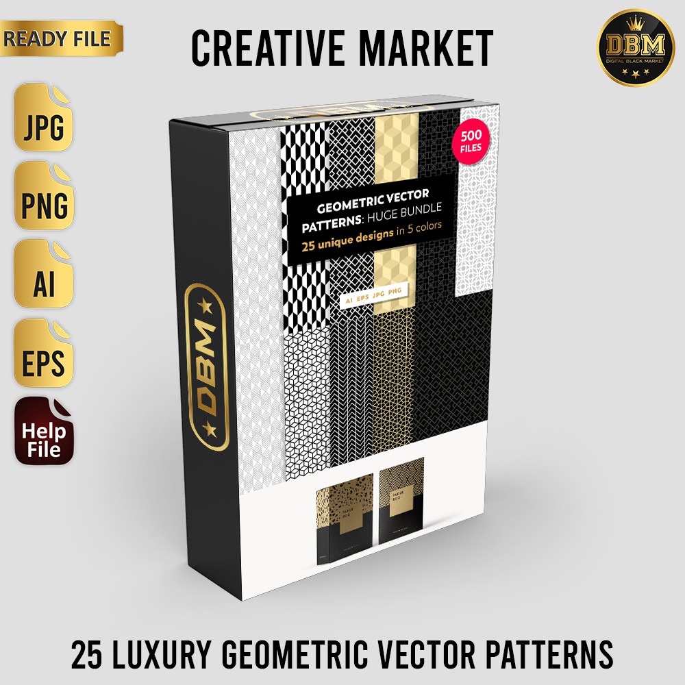 25 Luxury Geometric Vector Patterns - JPEG Ultra HD