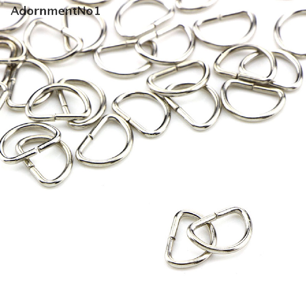 (AdornmentNo1) 10pcs / Set Buckle D-Ring Bahan Metal Untuk Tas / Dompet / Pakaian