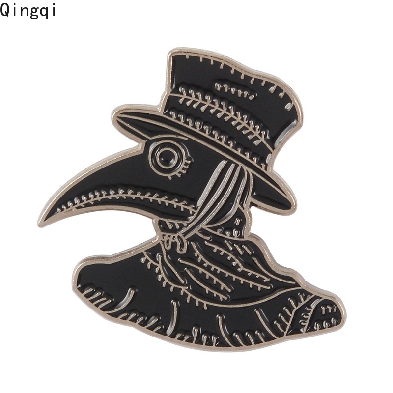 Bros Pin Enamel Desain Plague Doctor Gaya Gothic Untuk Tas / Kemeja