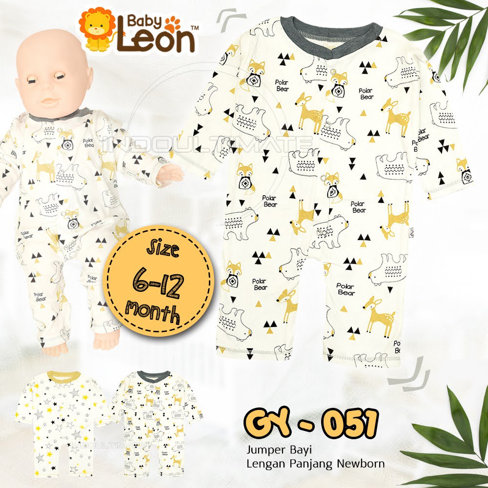 Jumper Panjang Bayi JP-GY051 BABY LEON  Baju Bayi Anak Baru Lahir Laki Laki Perempuan Balita