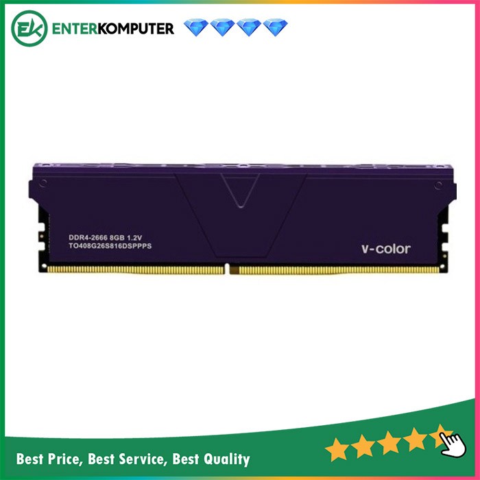 V-Color DDR4 Skywalker Plus 8GB (1X8GB) 2666MHz - Purple Heatsink