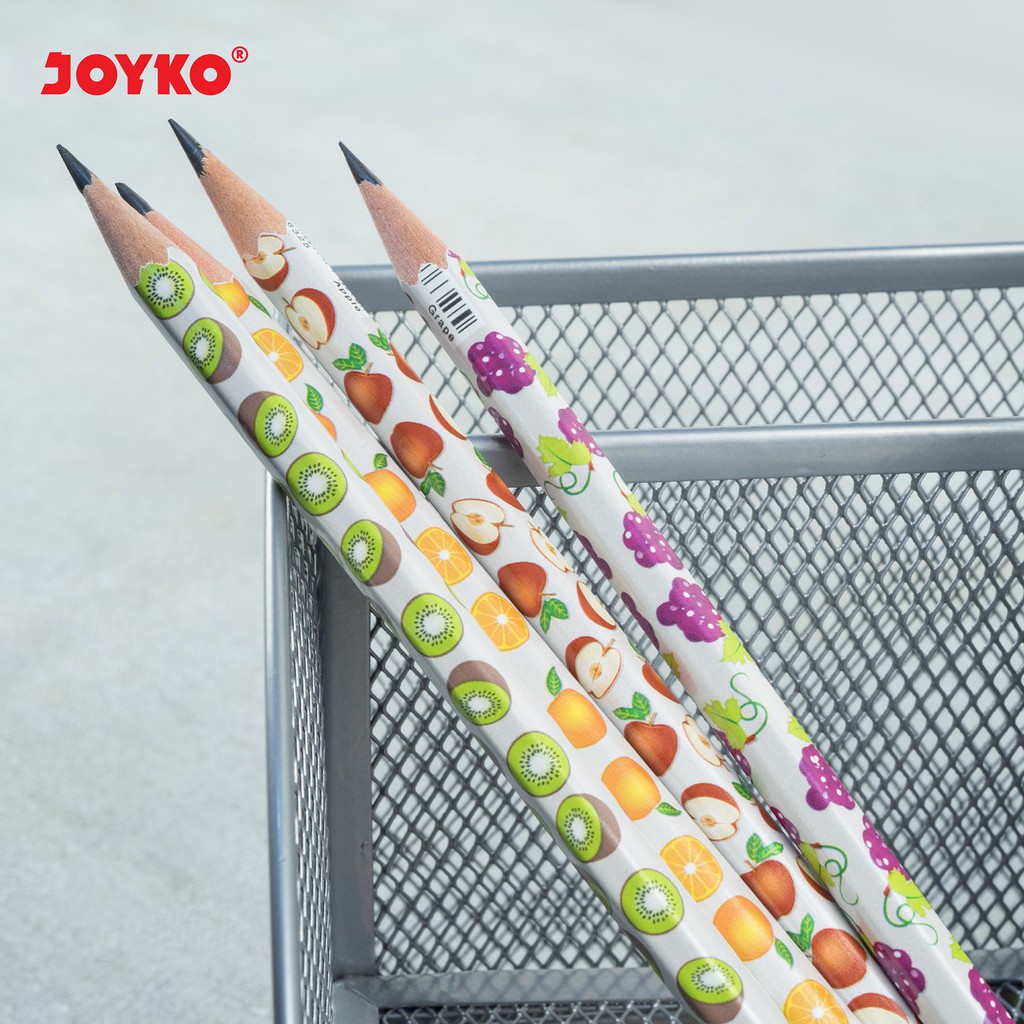 Pensil Joyko Fruity P-109 2B Pencil Kayu Anak Serut Rautan fruit buah anggur apel kiwi