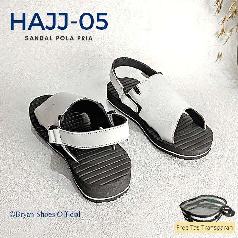 05 BRYAN NKR Sepatu Sandal Haji Umroh Ninja Gunung Size 36-40 41 42 43 Putih (Pola Besar Pria)