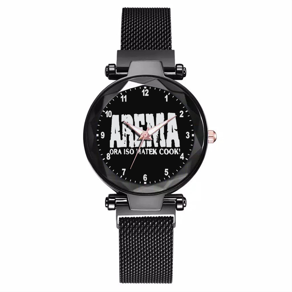 Jam Tangan Wanita Custom - AREMANITA AREMA MOTIF 6 Free Box &amp; Batre Cadangan