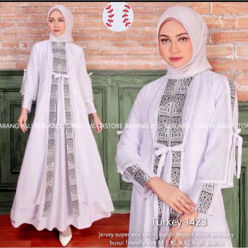 COD ABAYA  PUTIH  TURKI // ABAYA DUBAI. MODEL TERBARU.