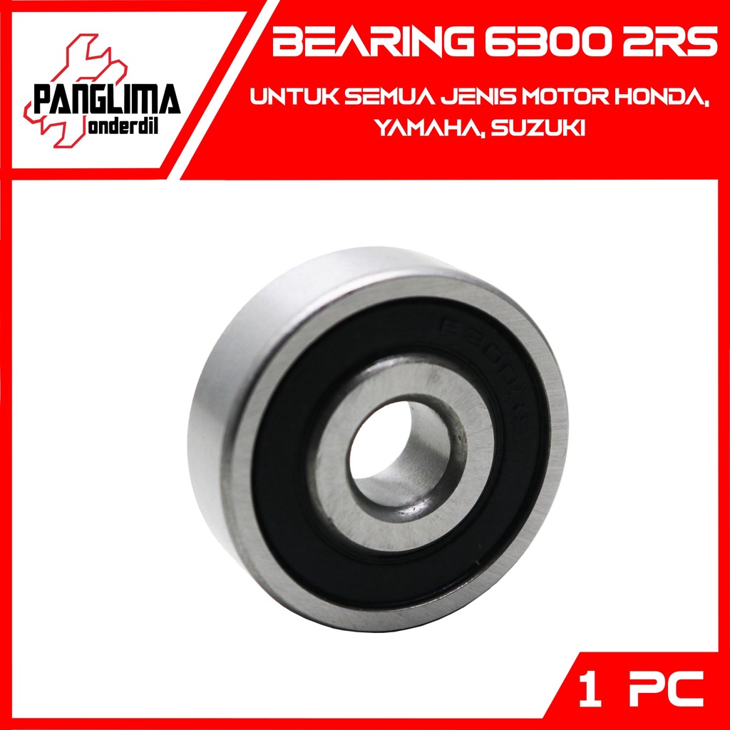 Bearing 6300 2RS Laher-Leher--Bering Bantalan Roda Depan 63002rs Untuk Semua Jenis Motor Honda &amp; Yamaha &amp; Suzuki