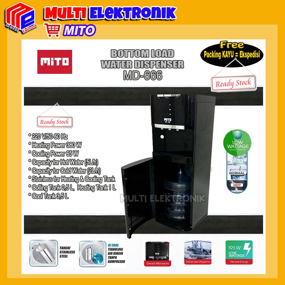 Dispenser MITO MD 666 / MD666 / MD-666 FREE Packing Kayu