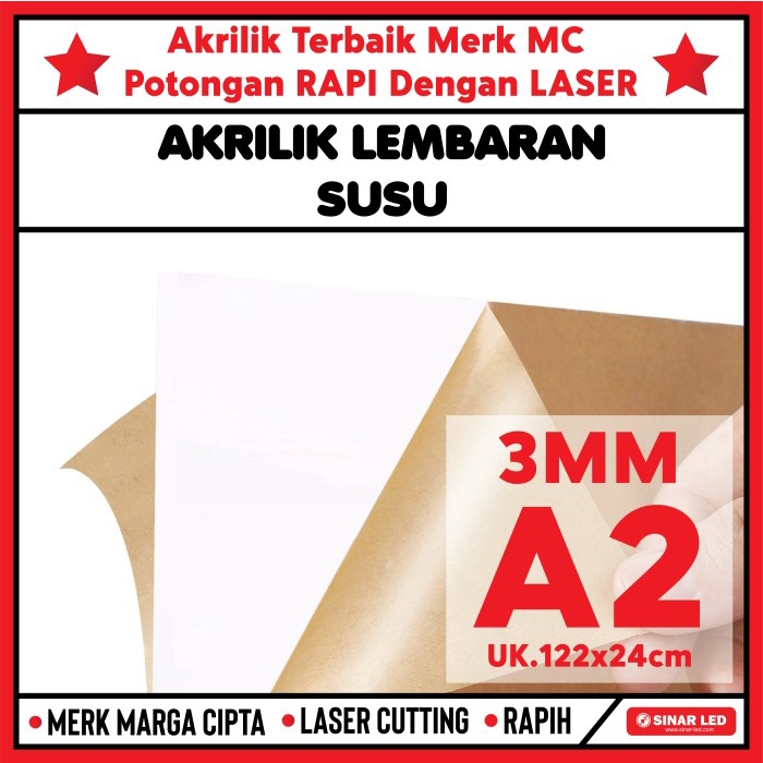 

Produk Unggulan Akrilik Lembaran Putih Susu 3Mm A2 / Marga Cipta / Acrylic Hot Sale