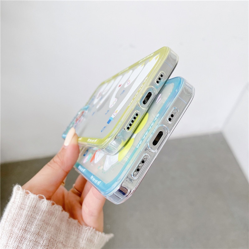 Cute Duck Angel eyes Shockproof Straight Cube Case iPhone 12 Pro Max 11 8plus 7plus 6 6s Plus 7 8 XR X XS MAX SE 11Pro Max iPhone 12 Mini TPU Soft Casing