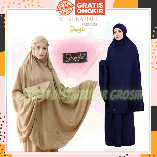 Mukena Sakeena Jumbo Bali Premium Dewasa Polos Original Murah