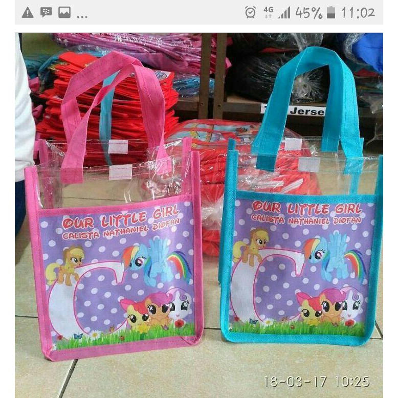 

Tas ultah kantong mika custom