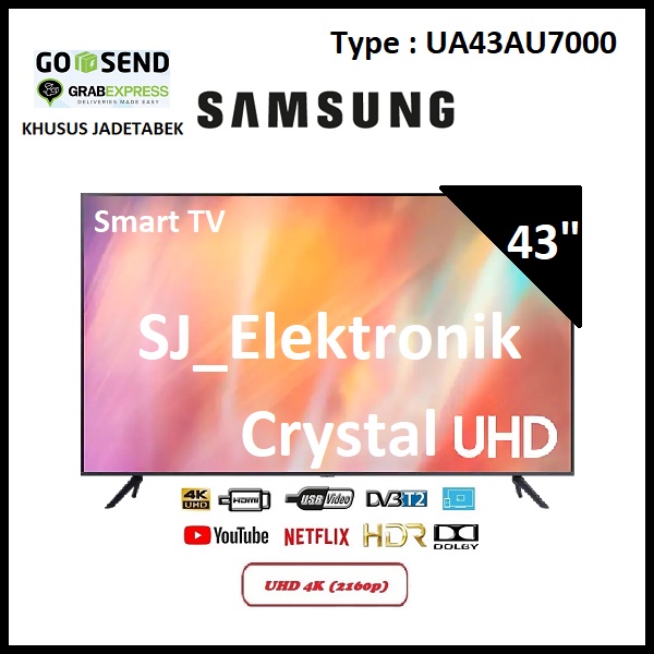 LED TV Samsung 43 Inch UA43AU7000 - 43AU7000 Crystal UHD 4K SmartTV