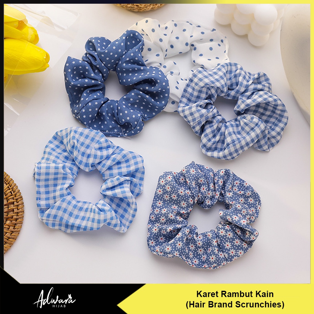 Ikat Rambut Wanita Kain Katun / Hair Band Scrunchie Korea Elastis