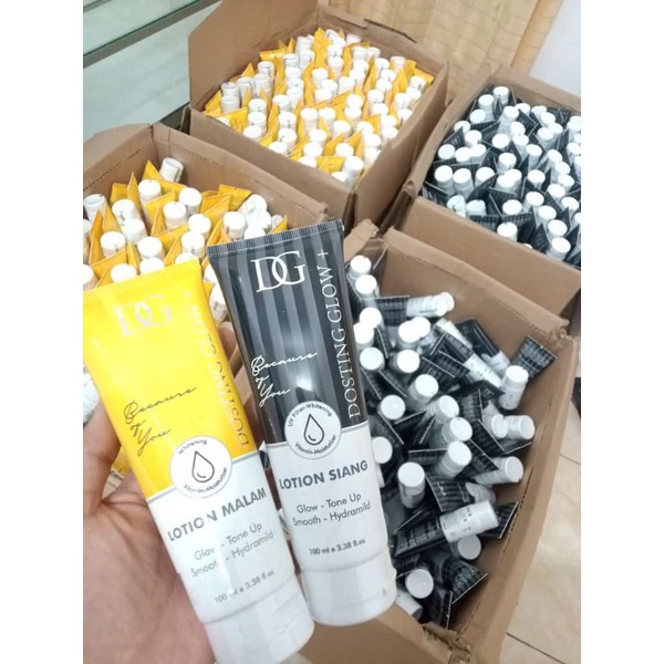 DG LOTION DOSTING GLOW SIANG + MALAM//(free gift)