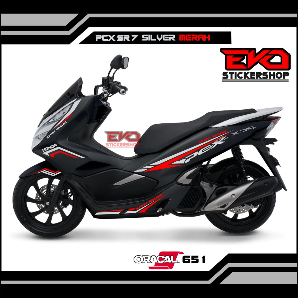 Sticker Pcx Hitam Cutting Stiker Sport Racing Shopee Indonesia