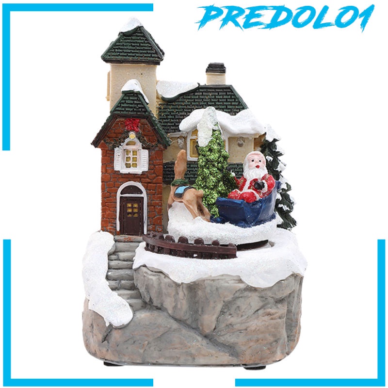 [PREDOLO1] Resin Christmas Music Box Presents Collection Snow View House for Home