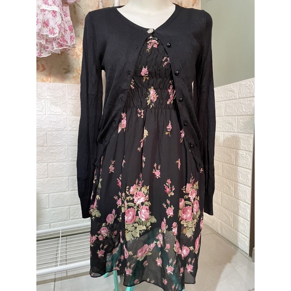 preloved dress motif rose