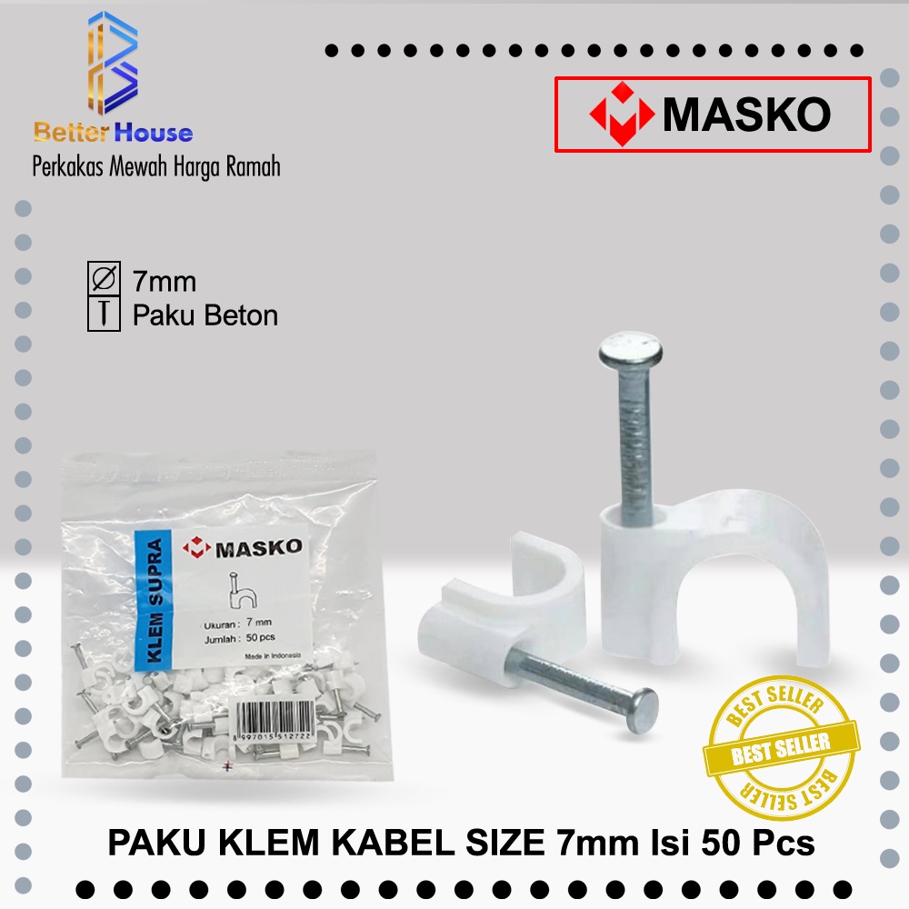 Jual Paku Klem Kabel Mm Masko Paku Beton Asli Shopee Indonesia