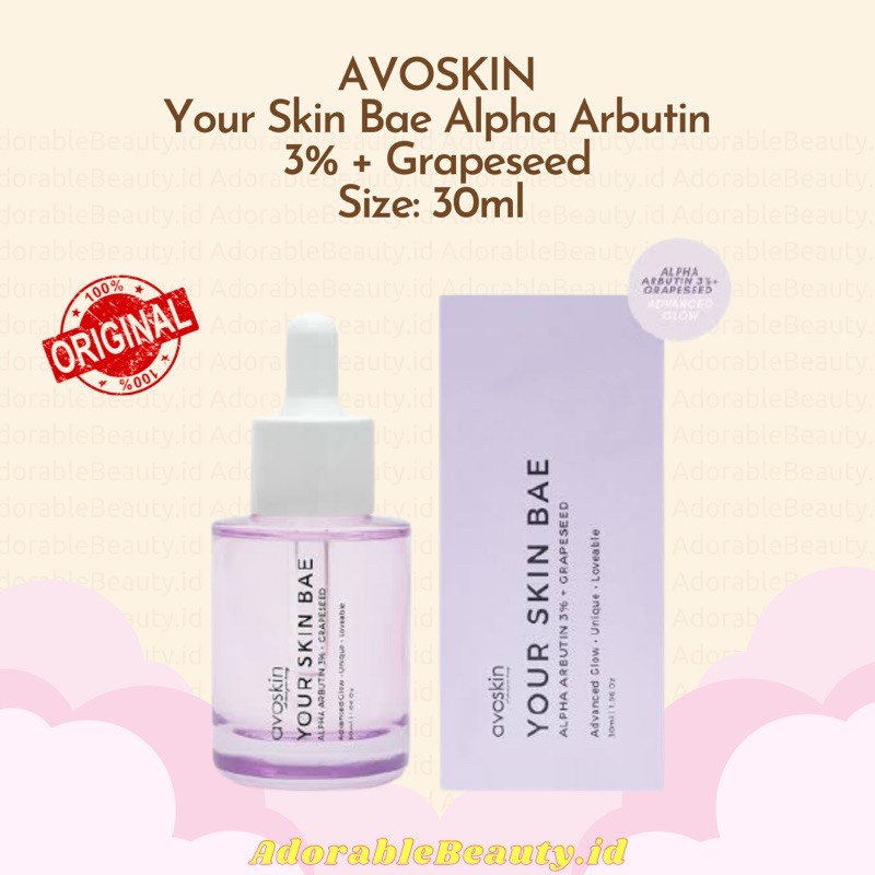 AVOSKIN Your Skin Bae Alpha Arbutin 3% +Grapeseed serum 30ml