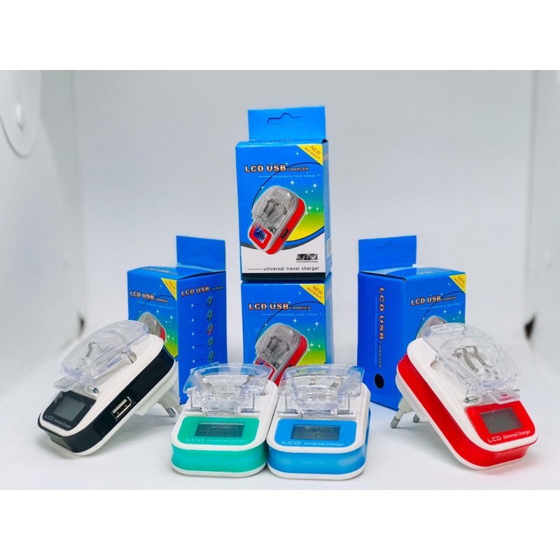 PROMO DESKTOP DT LCD UNIVERSAL LCD PLUS USB NEW UNIVERSAL BATERAI CHARGER BEST QUALITY DESTOP