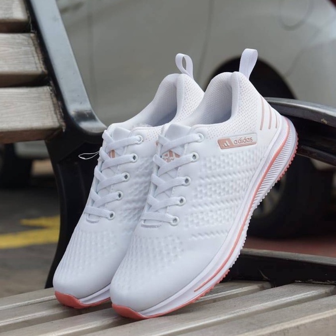 Sepatu sneakers wanita / Adidas / Sepatu lari / Sepatu running / Sepatu sport / Sepatu senam / Sepatu putih wanita / Original / Import / Premium / Murah / Terbaru-ADS PUTIH