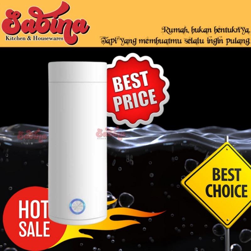 Botol Thermos Elektrik Pemanas Air Tumbler Thermal Cup 400ml Auto Off