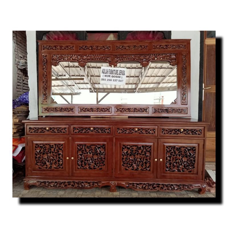 BIFET TV MEJA TV BIFET HIAS BIFET CERMIN JATI UKIR JEPARA