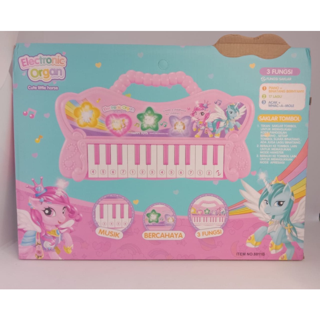 Mainan Piano Anak Electronic Organ Animal Cute Little Horse