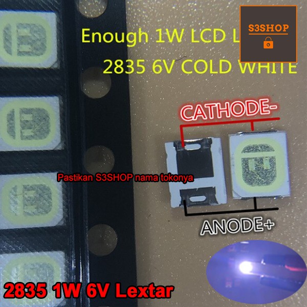 Backlight 2835 3528 6V 1W Cold White TV SMD Lextar