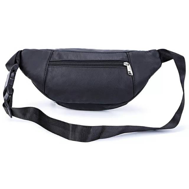 Waist Bag Tas Pinggang Selempang Pria Kulit Sapi Asli Import