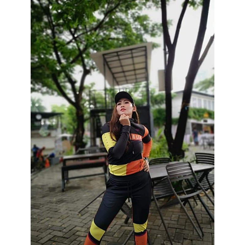 baju olahraga SXB SULTAN BLACK ORANGE YELLOW