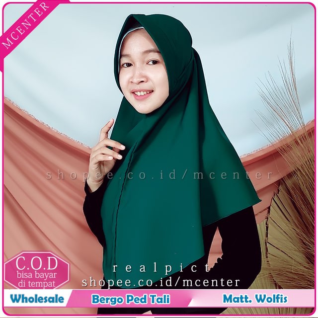 Hijab Bergo Maryam tali Pet Woolpeach - M