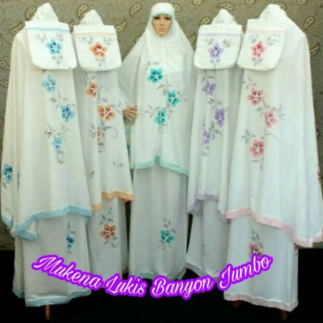 Grosir Mukena Bali Putih Lukis Bunga Rambat