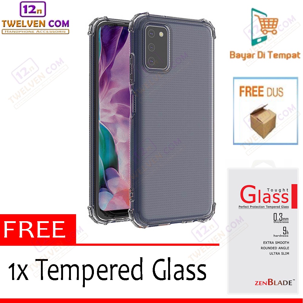 Case Anti Crack Softcase Casing Samsung A03s + Free Tempered Glass