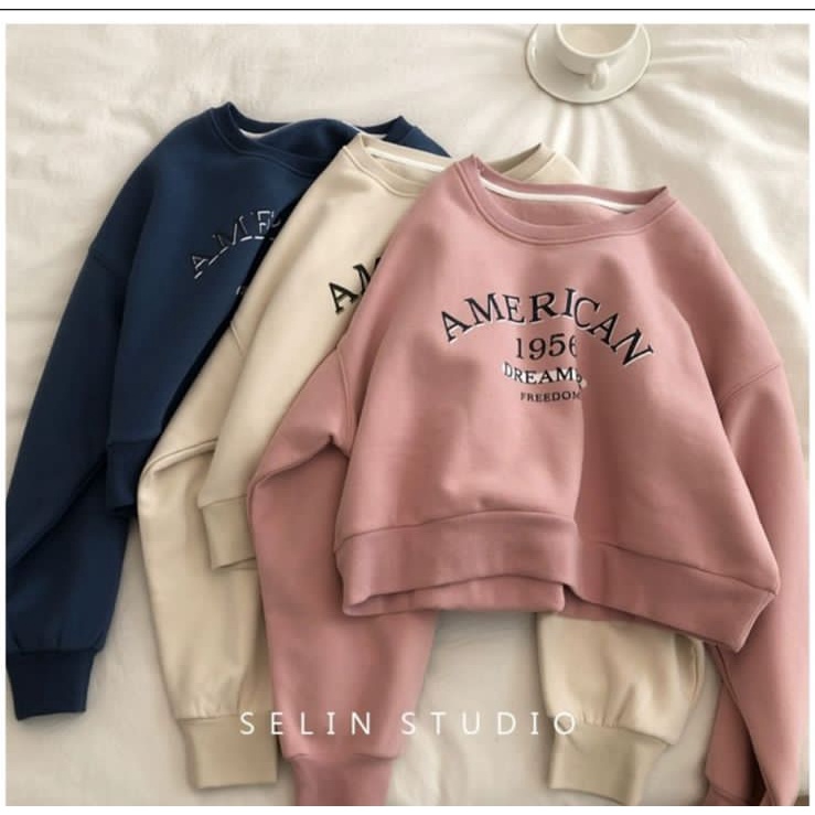 1956 AMERICAN DREAMER FREEDOM SWEATER CROOPE OVERSIZE WANITA