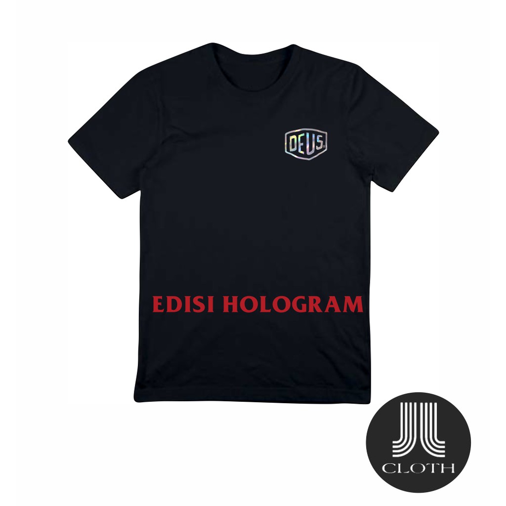 TSHIRT BAJU KAOS DISTRO PRIA WANITA DEUS LOGO HOLOGRAM COTTON COMBED 30S